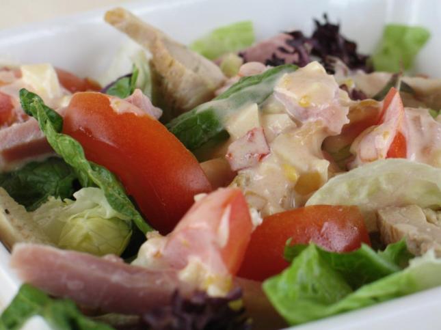Chef style salad with a creamy tang.